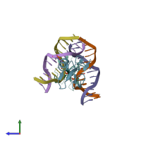 PDB entry 6ceu coloured by chain, side view.