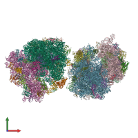 PDB entry 6cfk coloured by chain, front view.