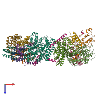 PDB entry 6cfw coloured by chain, top view.
