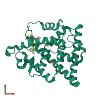 PDB entry 6chw coloured by chain, front view.