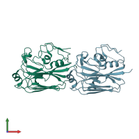 PDB entry 6chx coloured by chain, front view.