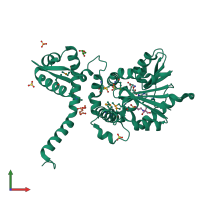 PDB entry 6cig coloured by chain, front view.