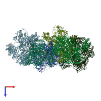 PDB entry 6cin coloured by chain, top view.