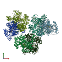 PDB entry 6cio coloured by chain, front view.