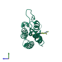 PDB entry 6cj2 coloured by chain, side view.