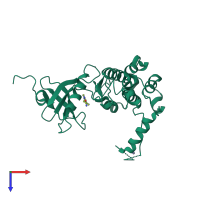 PDB entry 6cje coloured by chain, top view.