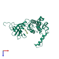 PDB entry 6cjh coloured by chain, top view.