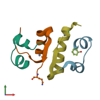 PDB entry 6ck2 coloured by chain, front view.