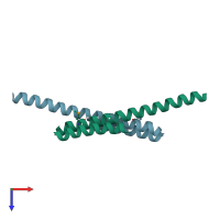 PDB entry 6ckn coloured by chain, top view.