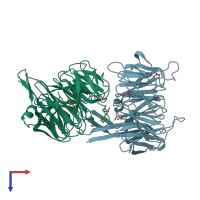 PDB entry 6cmk coloured by chain, top view.