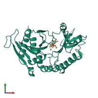 PDB entry 6cmw coloured by chain, front view.