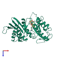PDB 6cmw coloured by chain and viewed from the top.