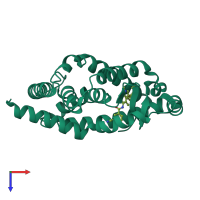 PDB entry 6cn6 coloured by chain, top view.