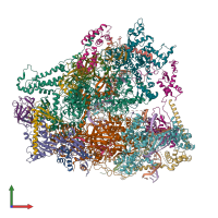 PDB entry 6cnf coloured by chain, front view.