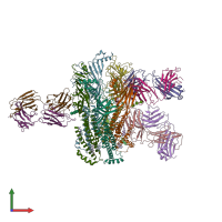 PDB entry 6cnj coloured by chain, front view.