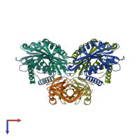 PDB entry 6co1 coloured by chain, top view.