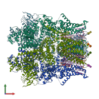 PDB entry 6co7 coloured by chain, front view.