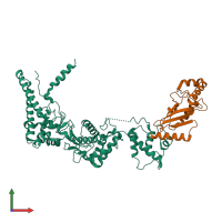 PDB entry 6cp0 coloured by chain, front view.