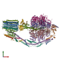 PDB entry 6cp3 coloured by chain, front view.