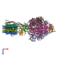 PDB entry 6cp3 coloured by chain, top view.