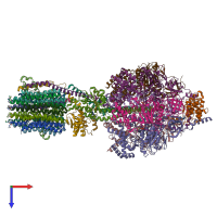 PDB entry 6cp6 coloured by chain, top view.