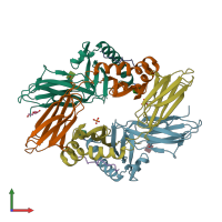 PDB entry 6cpo coloured by chain, front view.