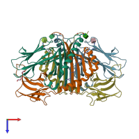 PDB entry 6cpo coloured by chain, top view.