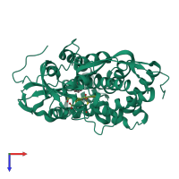 PDB entry 6cpp coloured by chain, top view.