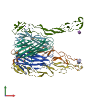 PDB entry 6cpr coloured by chain, front view.