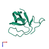 PDB entry 6cq7 coloured by chain, top view.
