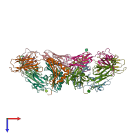 PDB entry 6cqq coloured by chain, top view.