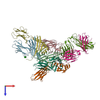 PDB entry 6cqr coloured by chain, top view.