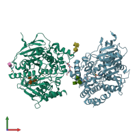 PDB entry 6cqx coloured by chain, front view.