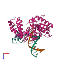PDB entry 6cr4 coloured by chain, top view.