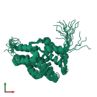 PDB entry 6crl coloured by chain, ensemble of 21 models, front view.