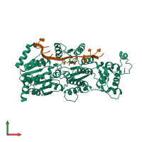 PDB entry 6crm coloured by chain, front view.