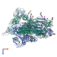 PDB entry 6crw coloured by chain, top view.