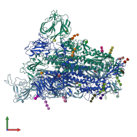 PDB entry 6crz coloured by chain, front view.