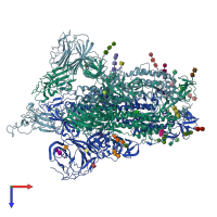 PDB entry 6crz coloured by chain, top view.