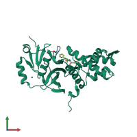 PDB entry 6ct2 coloured by chain, front view.