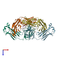 PDB entry 6ct7 coloured by chain, top view.