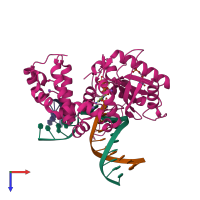 PDB entry 6ctq coloured by chain, top view.