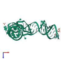 PDB entry 6cu1 coloured by chain, top view.