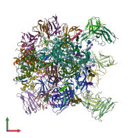 PDB entry 6cue coloured by chain, front view.