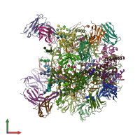 PDB entry 6cuf coloured by chain, front view.