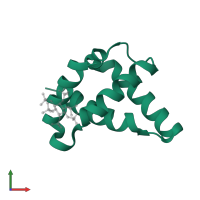 Matrix protein p19 in PDB entry 6cus, assembly 1, front view.
