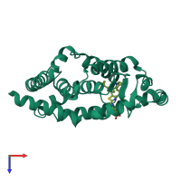 PDB entry 6cvh coloured by chain, top view.