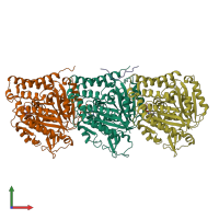 PDB entry 6cvj coloured by chain, front view.