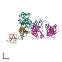 PDB entry 6cw2 coloured by chain, front view.