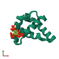 PDB entry 6cw4 coloured by chain, ensemble of 20 models, front view.